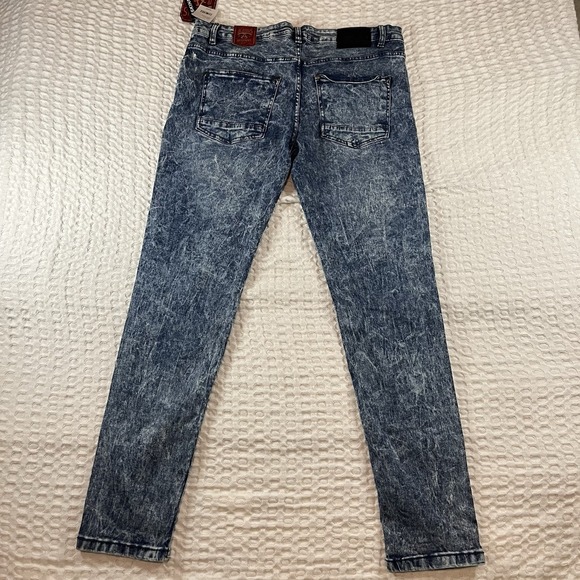 NWT Y2K Akademiks Jeanius Jeans 36x32 Acid Wash Skinny Fit Deadstock – Vintage - Picture 6 of 9